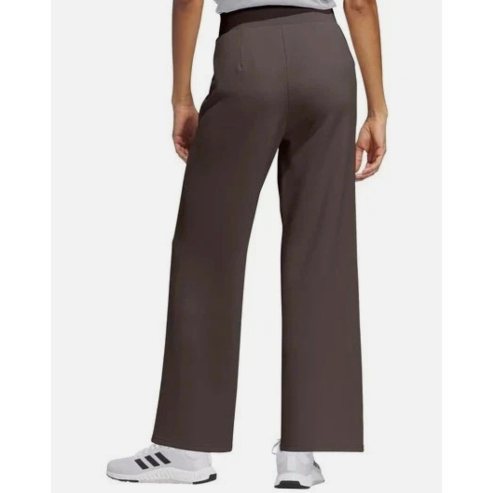 Adidas Women Wide Leg Pant Brown High Rise Athleisure Trousers KF0794 XL NEW - Picture 2 of 3